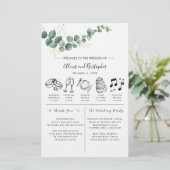 緑と金ゴールドエレガントな結婚式の旅程ハンドアウト 便箋 (スタンド正面)