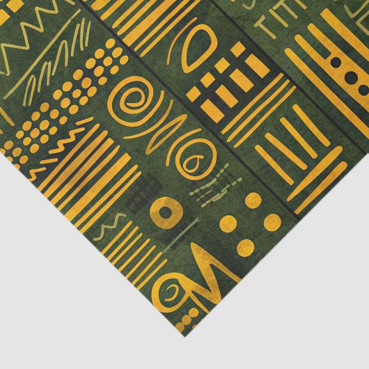 緑と金ゴールドエレガントの民族様式 薄葉紙 (詳細)