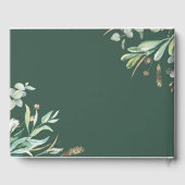 緑と金ゴールドエレガントの結婚植物学 ゲストブック (裏面)