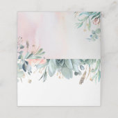 緑と金ゴールドエレガント庭園の結婚式 プレイスカード (外部開封)