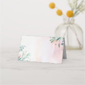 緑と金ゴールドエレガント庭園の結婚式 プレイスカード (裏面)