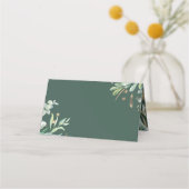 緑と金ゴールドエレガント庭園の結婚式 プレイスカード (裏面)