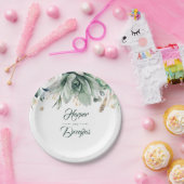 緑と金ゴールドエレガント庭園の結婚式 ペーパープレート (パーティー)