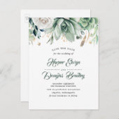 緑と金ゴールドエレガント植物保存日 案内ポストカード (正面/裏面)