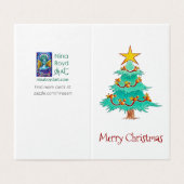 緑と金ゴールドクリスマスツリーカード*セット25 (外部フラット)