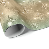 緑と金ゴールドグラデーショングリッター ラッピングペーパー (ロールコーナー)
