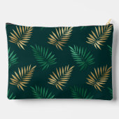 緑と金ゴールドグリッターオン熱帯離れ アクセサリーポーチ (裏面)