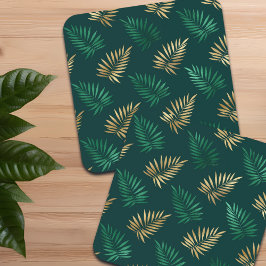 緑と金ゴールドグリッターオン熱帯離れ コースター