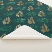 緑と金ゴールドグリッターオン熱帯離れ シェルパブランケット (3/4)