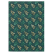 緑と金ゴールドグリッターオン熱帯離れ テーブルクロス (正面)