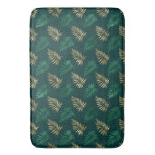 緑と金ゴールドグリッターオン熱帯離れ バスマット (正面縦)