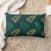 緑と金ゴールドグリッターオン熱帯離れ ランバークッション (ブランケット)