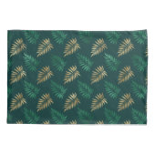緑と金ゴールドグリッターオン熱帯離れ 枕カバー (裏面)