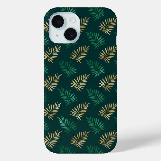 緑と金ゴールドグリッターオン熱帯離れ Case-Mate iPhoneケース (裏面)