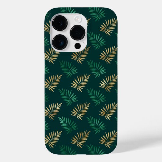 緑と金ゴールドグリッターオン熱帯離れ Case-Mate iPhoneケース (裏面)