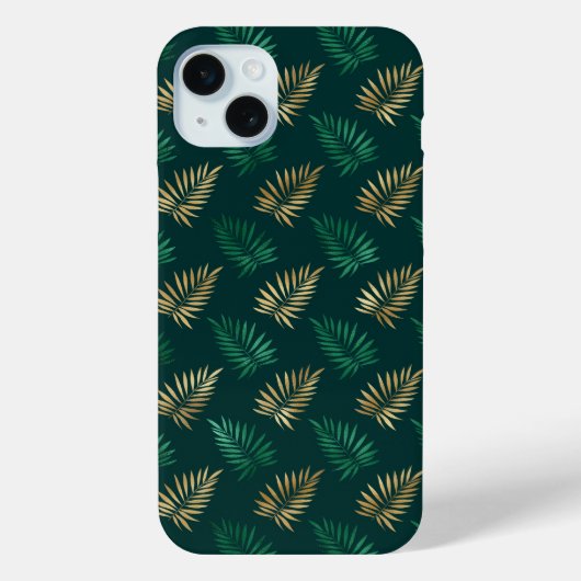 緑と金ゴールドグリッターオン熱帯離れ Case-Mate iPhoneケース (裏面)
