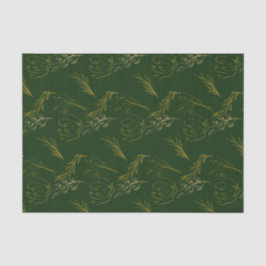 緑と金ゴールドコンテンポラリーフローラティッシュペーパー 薄葉紙