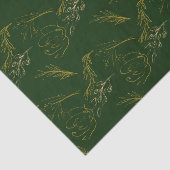緑と金ゴールドコンテンポラリーフローラティッシュペーパー 薄葉紙 (詳細)