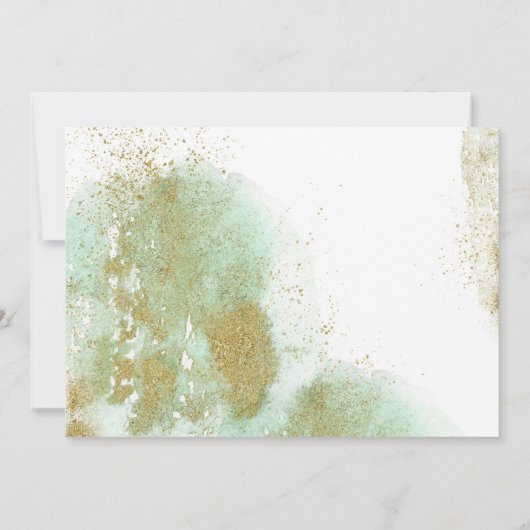 緑と金ゴールドサファリ動物の赤ちゃんシャワー 招待状 (裏面)