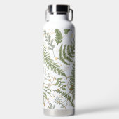 緑と金ゴールドシダ模様 ウォーターボトル (正面)