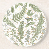 緑と金ゴールドシダ模様 コースター (正面)