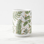 緑と金ゴールドシダ模様 コーヒーマグカップ (中央)