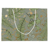 緑と金ゴールドシダ模様 ラージペーパーバッグ (裏面)