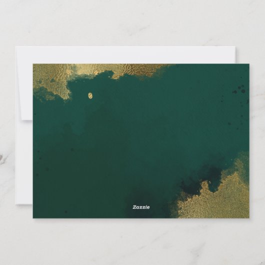 緑と金ゴールドスクリプトMerry Christmas 2の写真 シーズンカード (裏面)