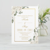 緑と金ゴールドスペインの結婚式招待状 招待状 (スタンド正面)