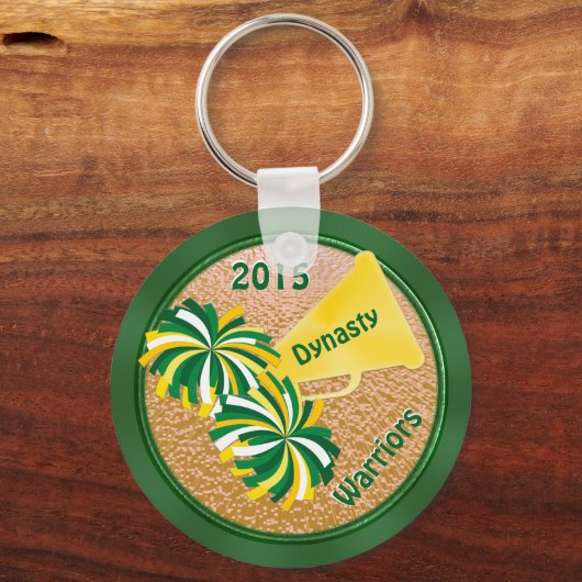 緑と金ゴールドチアリーダーパーティーアイディアキーホルダー キーホルダー (正面)