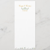 緑と金ゴールドファンシー書道結婚の夕食 メニュー (裏面)