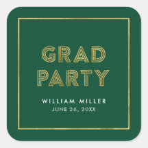 緑と金ゴールドフェイクの幾何学的なグラードパーティー