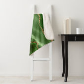 緑と金ゴールドフェイクグリッター大理石 シェルパブランケット (インサイチュ)