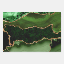 緑と金ゴールドフェイクグリッター大理石