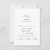 緑と金ゴールドマウンテンメニュー選択RSVPカード 出欠カード (正面)