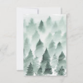 緑と金ゴールドマウンテンメニュー選択RSVPカード 出欠カード (裏面)