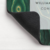 緑と金ゴールドマラカイト大理石石 マウスパッド (コーナー)