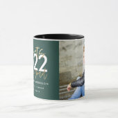 緑と金ゴールドモダンの写真卒業 マグカップ (中央)