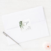 緑と金ゴールドリーフありがとう結婚ステッカー スクエアシール (封筒)