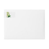 緑と金ゴールドリーフの額縁の水色結婚の ラップアラウンドラベル (正面)