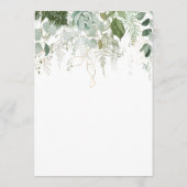 緑と金ゴールドリーフ結婚のアドバイスカード アドバイスカード (裏面)