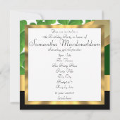 緑と金ゴールド写真sweet sixteen 招待状 (裏面)