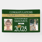 緑と金ゴールド卒業 横断幕 (横)