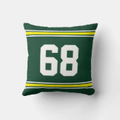 緑と金ゴールド名、ナンバーカスタムスポーツ枕 クッション (裏面)