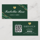 緑と金ゴールド大理石瑪瑙の名刺 名刺 (正面/裏面)