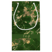 緑と金ゴールド大理石 スモールペーパーバッグ (裏面)