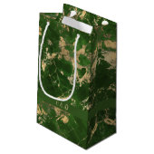 緑と金ゴールド大理石 スモールペーパーバッグ (裏面アングル)