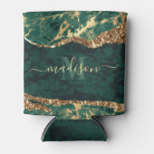 緑と金ゴールド大理石 缶クーラー (正面)