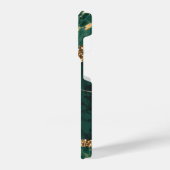 緑と金ゴールド大理石 iPhoneケース (左側面)