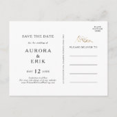 緑と金ゴールド山の日付はがきを保存 インビテーションポストカード (裏面)